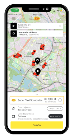 Aplikacja Super Taxi Sosnowiec